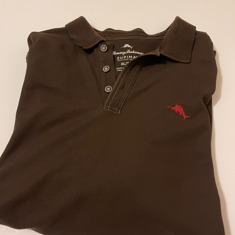 Tommy Bahama Dark Brown Supima Cotton Polo